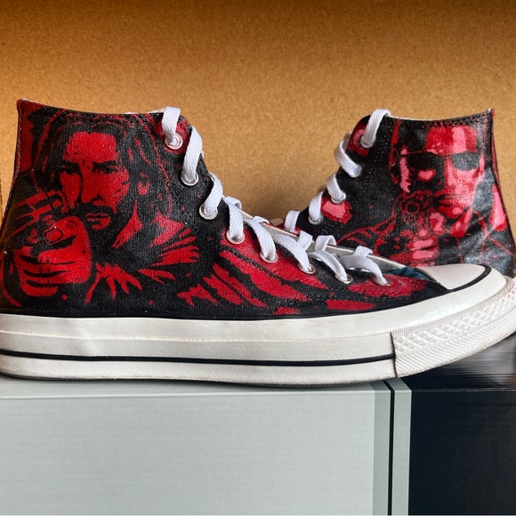 Converse Other - CUSTOM Keanu Reeves John Wick x Neo Matrix Converse Chuck 70 High Size 11.5